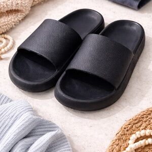 Black Slide Sandals Slip On Comfort Slides Size 8